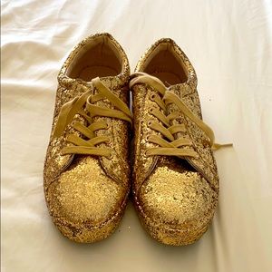 Handmade Gold Sequin Shoes